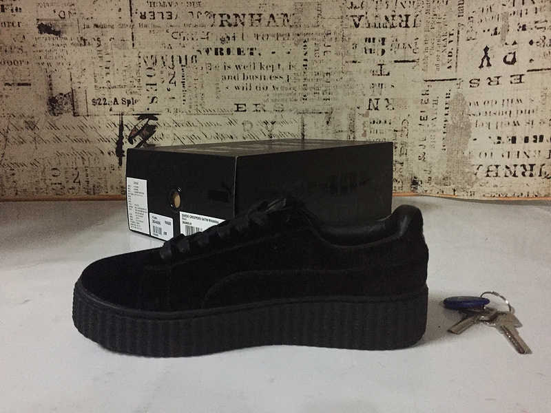 彪马 Puma Suede Creepers 蕾哈娜松糕天鹅绒厚底松糕 刘雯同款 黑色 图片5