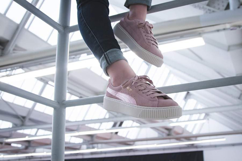 彪马 PUMA BASKET PLATFORM MONO SATIN SILVER PINK   丝绸浅粉 图片3