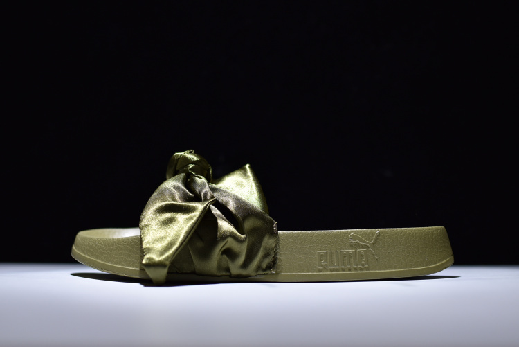 Puma X Fenty Bandana Slide 宫廷风蕾哈娜蝴蝶结拖鞋 军绿 图片6