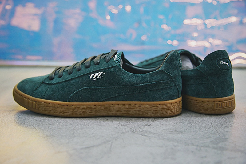 Puma Suede Classic Basket 经典皮革板鞋系列复古绿生胶底 图片1