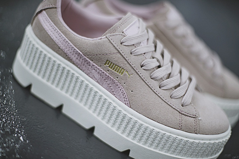 Puma   Rihanna x Puma Fenty Suede Cleated Creeper  超厚底松糕板鞋 胭脂红白  图片9