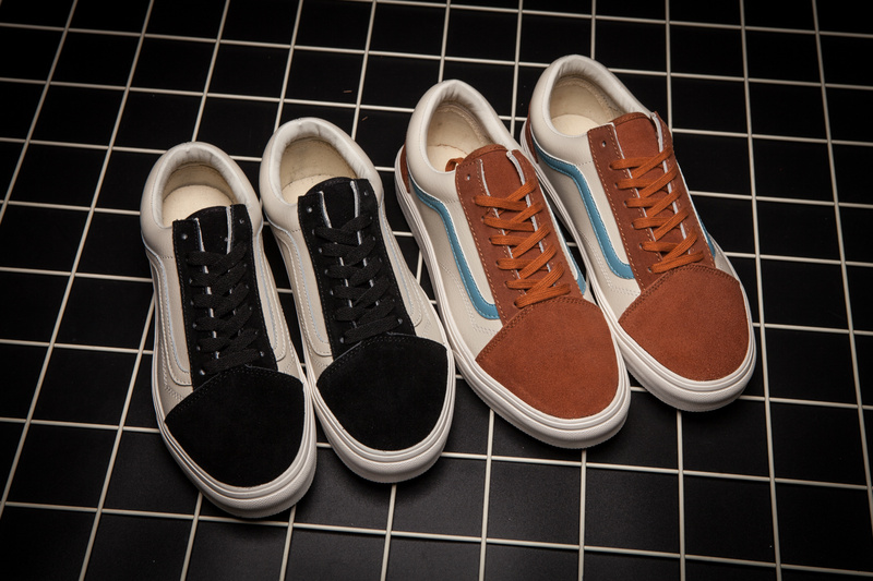 vans old skool lux 复古全皮质sneaker 棕蓝色