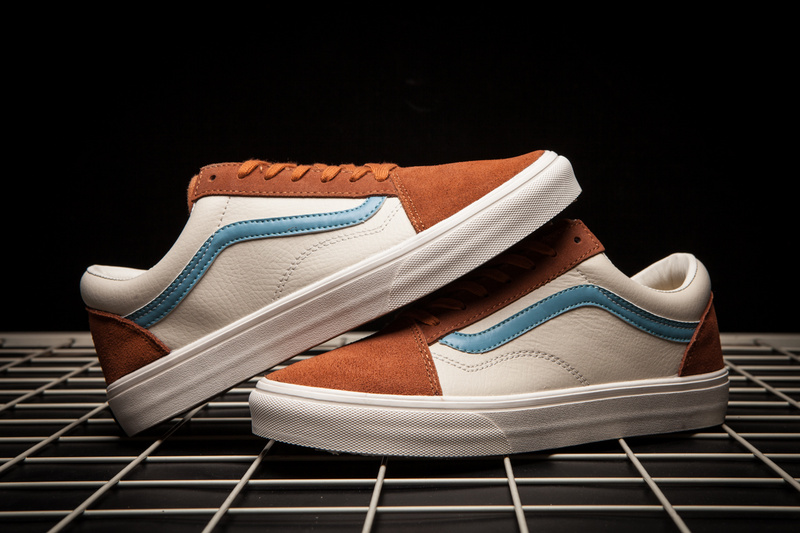 vans old skool lux 复古全皮质sneaker 棕蓝色 图片3