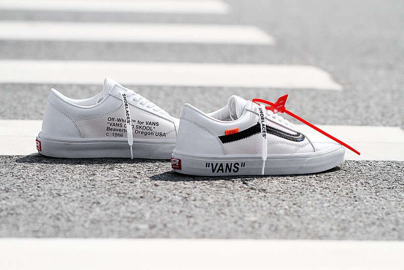 OFF-WHITE x Vans oldskool Virgil Abloh白色