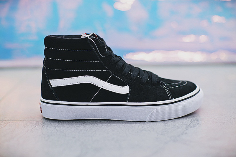 VANS SK8-HI 万斯 经典高帮硫化板鞋 猪巴皮加绒  黑白 图片1