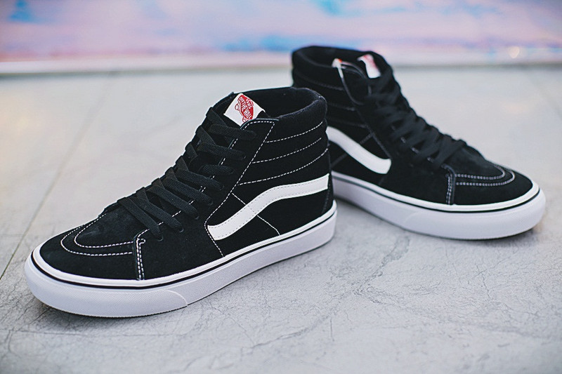 VANS SK8-HI 万斯 经典高帮硫化板鞋 猪巴皮加绒  黑白 图片2