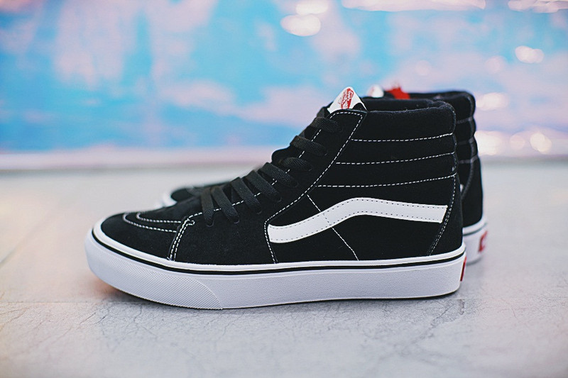 VANS SK8-HI 万斯 经典高帮硫化板鞋 猪巴皮加绒  黑白 图片3