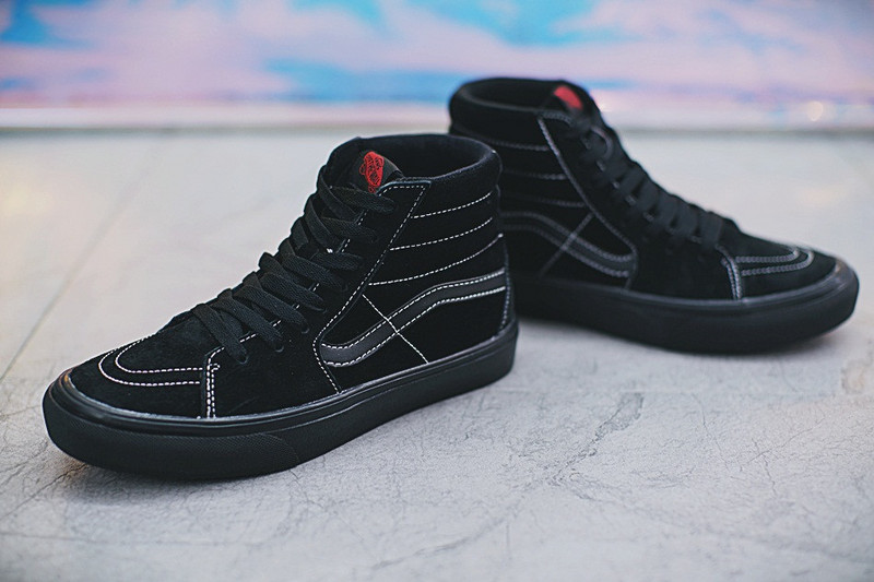 VANS SK8-HI 万斯 经典高帮硫化板鞋 猪巴皮加绒  黑色 图片2