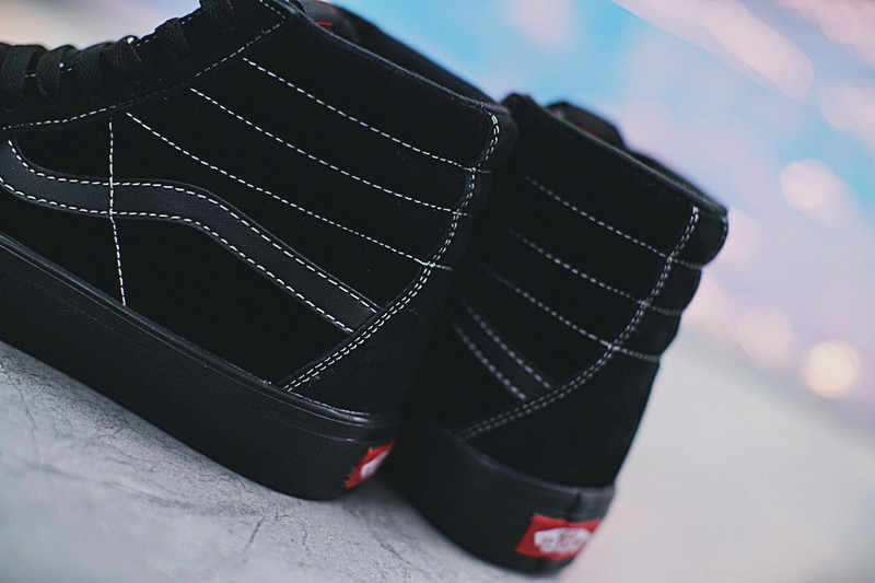 VANS SK8-HI 万斯 经典高帮硫化板鞋 猪巴皮加绒  黑色 图片7