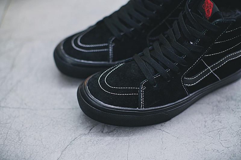 VANS SK8-HI 万斯 经典高帮硫化板鞋 猪巴皮加绒  黑色 图片9