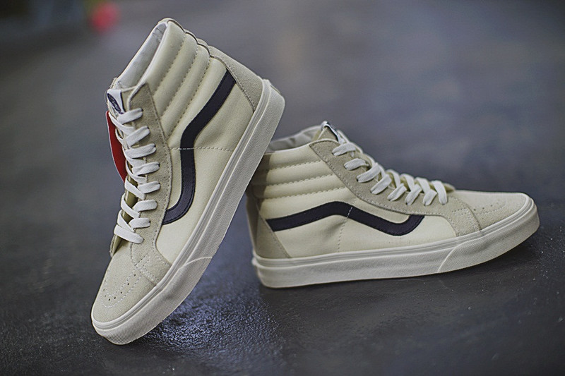 Vans SK8-HI   百搭高帮硫化帆布板鞋   白深蓝