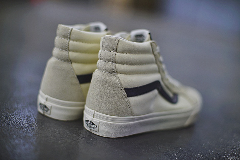 Vans SK8-HI   百搭高帮硫化帆布板鞋   白深蓝 图片2