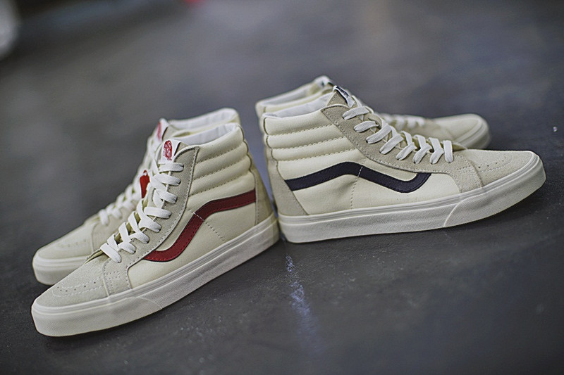 Vans SK8-HI   百搭高帮硫化帆布板鞋   白深蓝 图片5