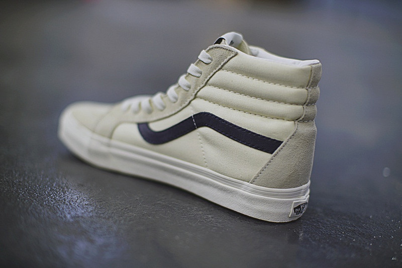 Vans SK8-HI   百搭高帮硫化帆布板鞋   白深蓝 图片8