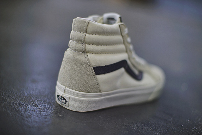 Vans SK8-HI   百搭高帮硫化帆布板鞋   白深蓝 图片9