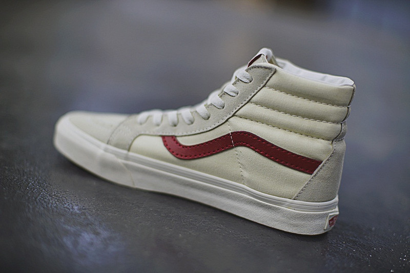 Vans SK8-HI   百搭高帮硫化帆布板鞋   米白红 图片7