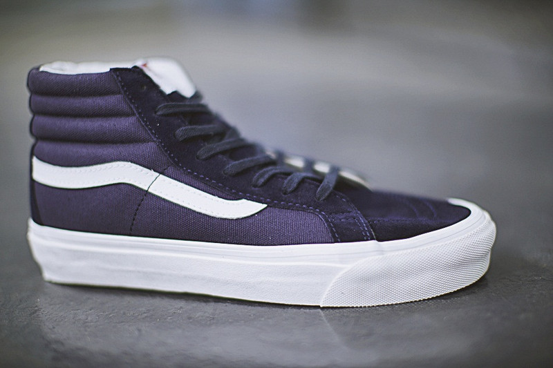 Vans Vault OG SK8 HI LX  高帮硫化板鞋系列  海军蓝白 图片1