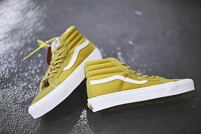 Vans Vault OG SK8 HI LX  高帮硫化板鞋系列  复古黄白 图片6