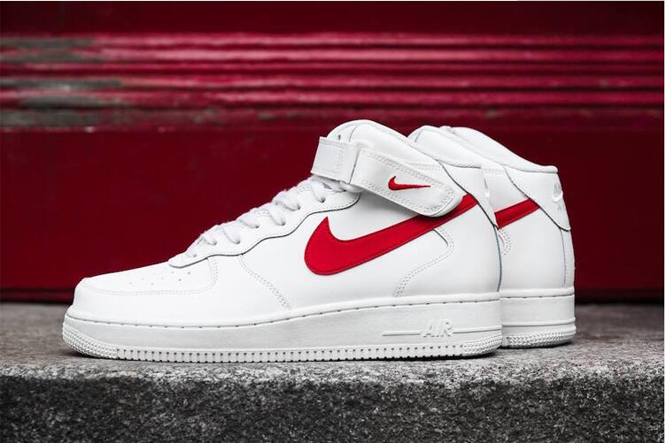 Nike Air Force 1 Mid 耐克AF1白红中帮运动板鞋 图片3