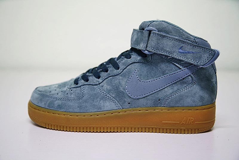 Nike Air Force 1 High ‘07 LV8 Suede空军一号经典高帮麂皮板鞋崧蓝棕 图片3