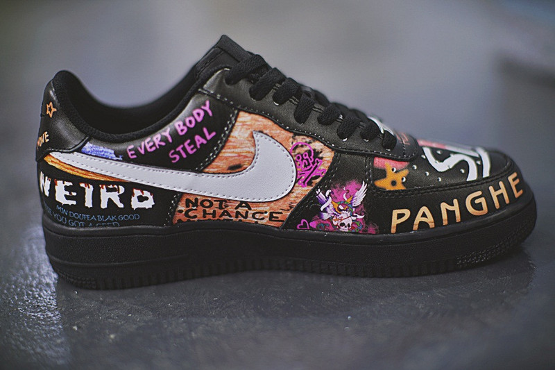 Nike   VLONE x  Nike  Air Force 1 Low 空军一号  经典低帮板鞋  黑摇滚涂鸦 图片7