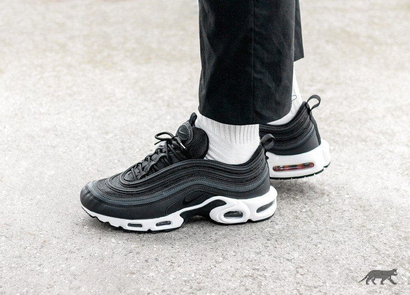 Nike Air Max 97 Plus TN 混合复古气垫慢跑鞋 黑白 图片9