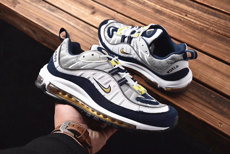 Air Max 98 Gundam 20周年 蓝白金勾 图片1