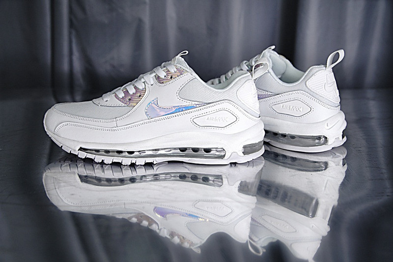 Nike Air Max 90+97 hybrid   混合版气垫慢跑鞋  白辐射 图片4