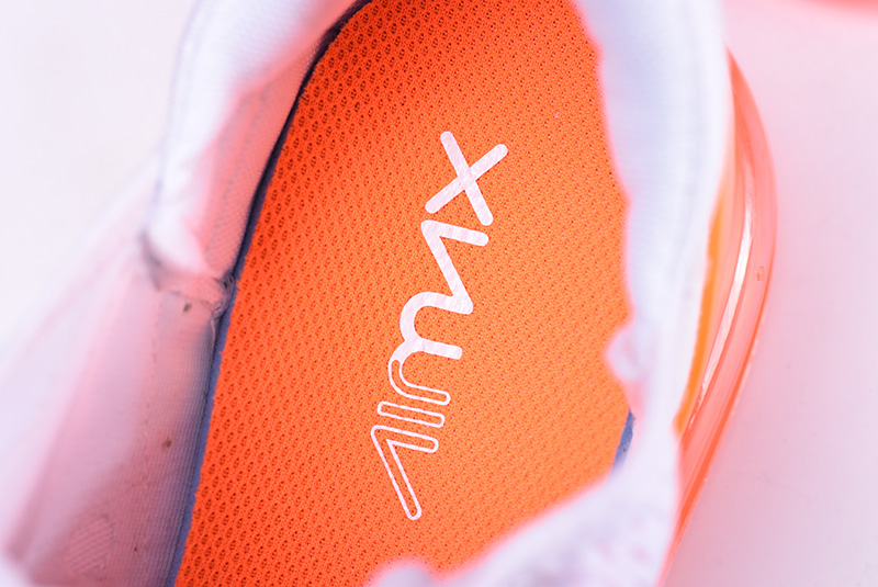 Nike Air Max 270系列后跟半掌气垫慢跑鞋 全白橘黄底 图片3