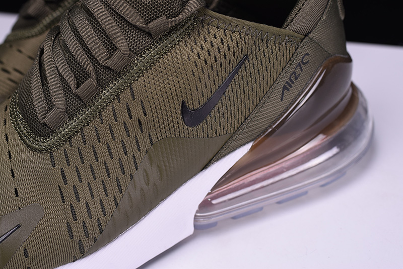 Nike Air Max 270系列后跟半掌气垫慢跑鞋 军绿黑透明底 图片4