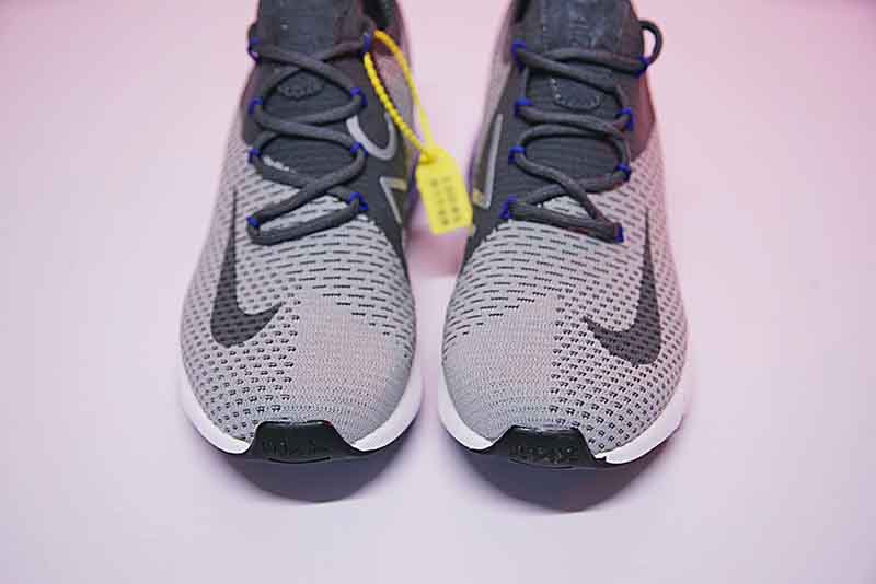 Nike Air 270 Flyknit 飞织版后跟半掌气垫慢跑鞋灰深灰蓝 图片7