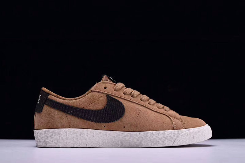 Nike SB Blazer Low GT DENIM/FLAX 经典开拓者板鞋棕黄黑牛仔 图片1