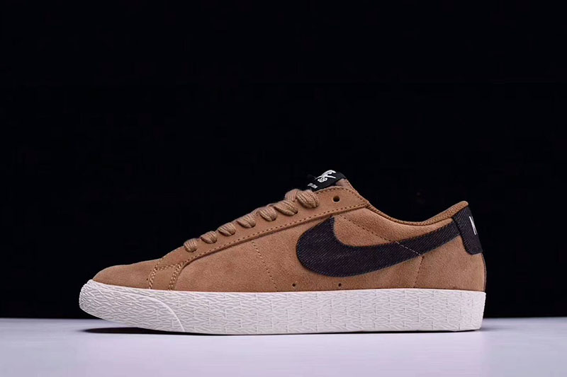 Nike SB Blazer Low GT DENIM/FLAX 经典开拓者板鞋棕黄黑牛仔 图片8