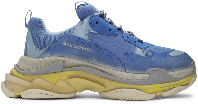 巴黎世家  Balenciaga Triple-S 复古做旧鞋底  蓝色 图片5