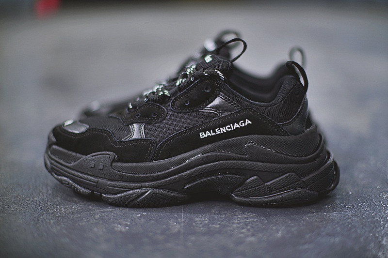 巴黎世家  Balenciaga Triple-S 复古做旧鞋底  黑色 图片3