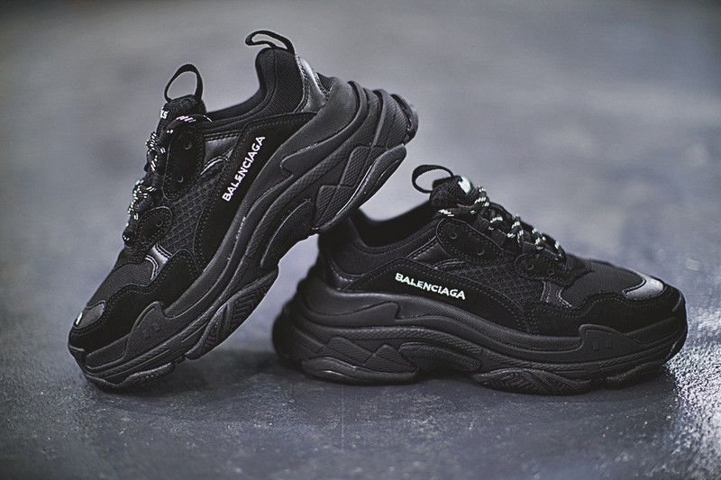 巴黎世家  Balenciaga Triple-S 复古做旧鞋底  黑色 图片8