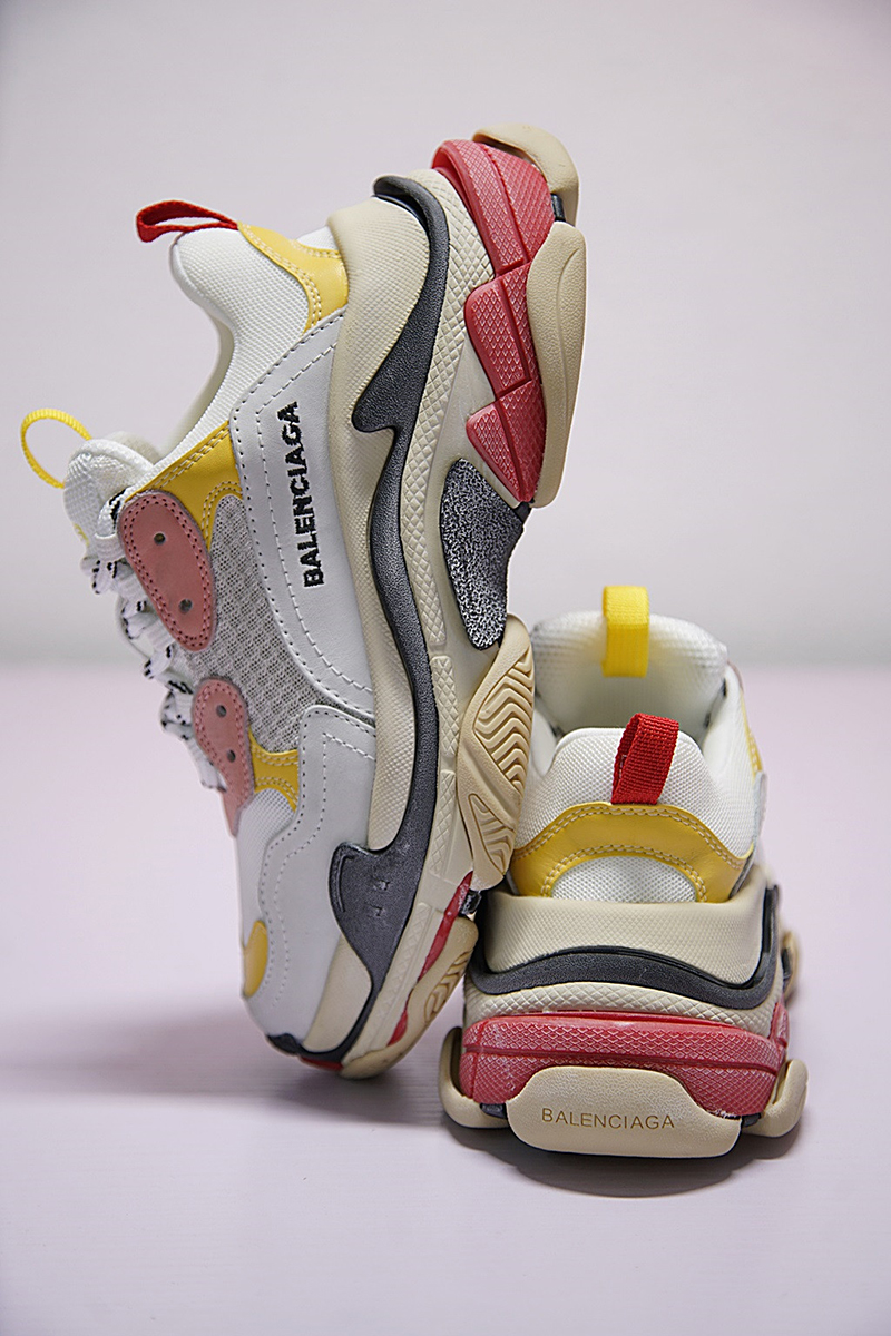 Balenciaga Triple-S Sneaker 时装复古厚底做旧姥爷球鞋白黄耳语粉 图片9