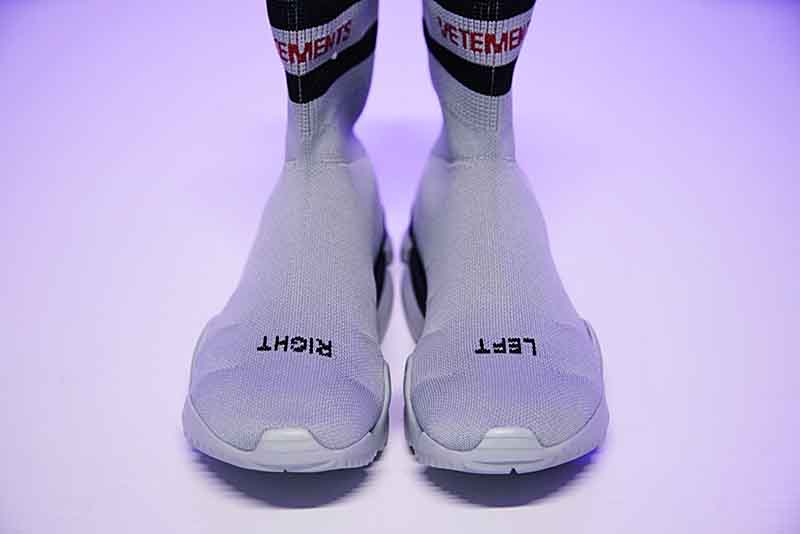 Vetements x Reebok crew Sock Runner 高街中帮针织套脚袜子鞋灰黑红 图片2