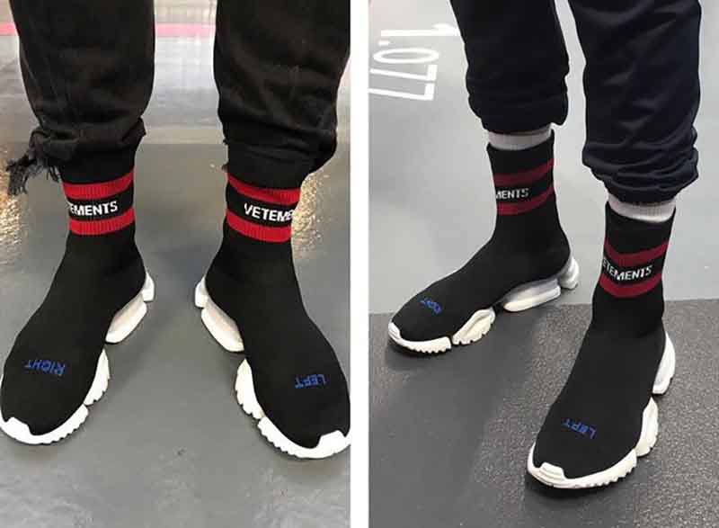 Vetements x Reebok crew Sock Runner 高街中帮针织套脚袜子鞋黑白红蓝 图片2