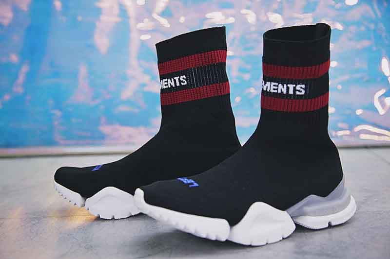 Vetements x Reebok crew Sock Runner 高街中帮针织套脚袜子鞋黑白红蓝 图片8
