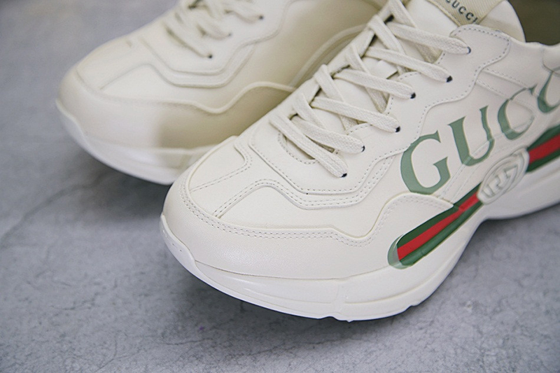 Gucci Rhyton Vintage Trainer Sneaker做旧复古慢跑鞋 象牙白绿红 图片2