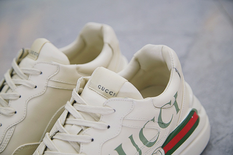 Gucci Rhyton Vintage Trainer Sneaker做旧复古慢跑鞋 象牙白绿红 图片3