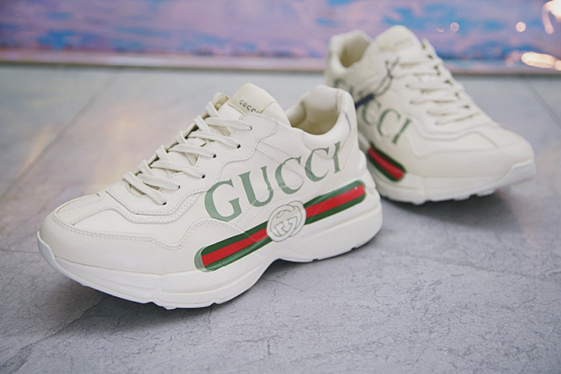 Gucci Rhyton Vintage Trainer Sneaker做旧复古慢跑鞋 象牙白绿红 图片7
