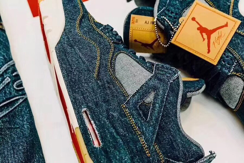 磨损做旧 levis x air jordan RETRO 4 牛仔蓝 图片3