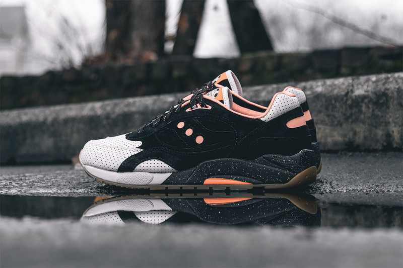 Feature x Saucony G9 Shadow 6 High Roller 复古跑鞋 黑米白粉