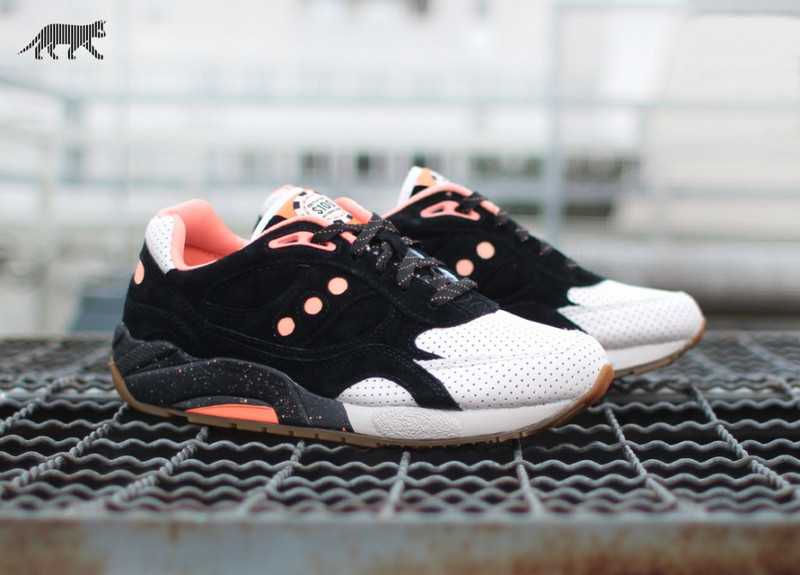 Feature x Saucony G9 Shadow 6 High Roller 复古跑鞋 黑米白粉 图片7