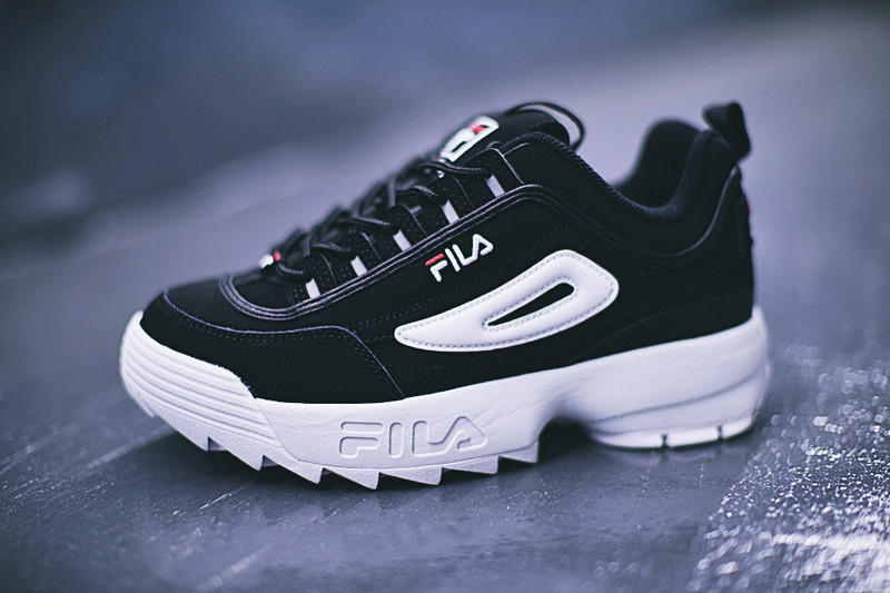 FILA  Disruptor 2代大锯齿厚底增高百搭慢跑鞋  黑红白底 图片7