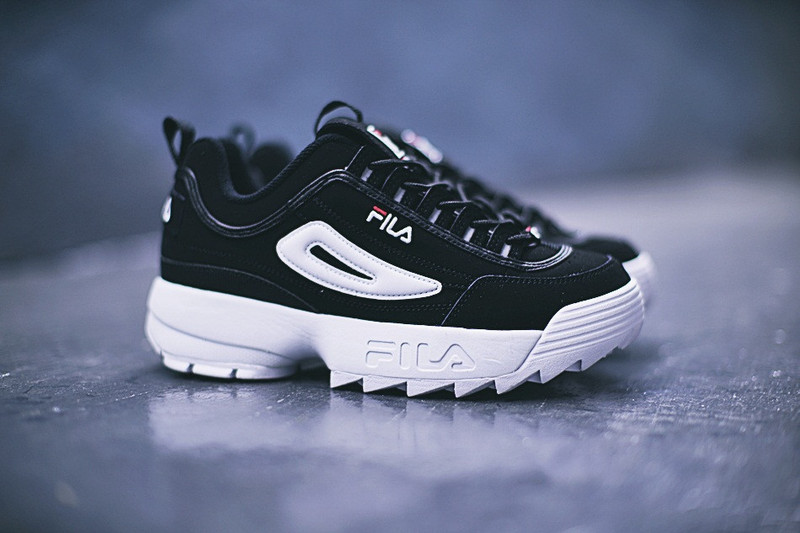 FILA  Disruptor 2代大锯齿厚底增高百搭慢跑鞋  黑红白底 图片11