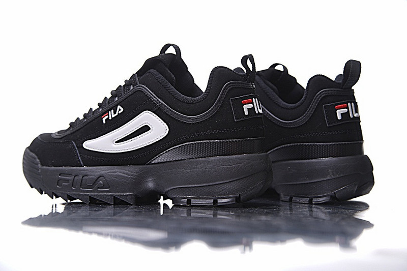 FILA Disruptor 2  二代大锯齿厚底增高百搭慢跑鞋  黑白红 图片4