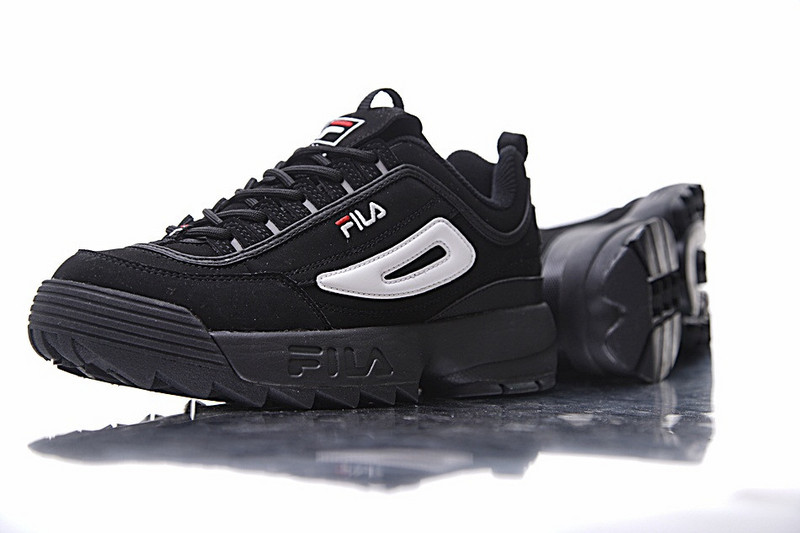 FILA Disruptor 2  二代大锯齿厚底增高百搭慢跑鞋  黑白红 图片3